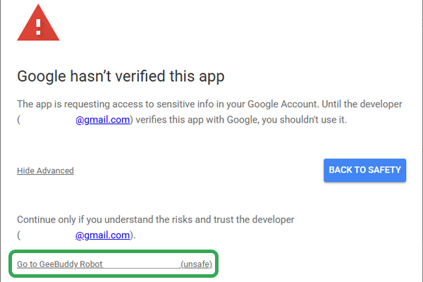 Go to GeeBuddy Robot (unsafe) link